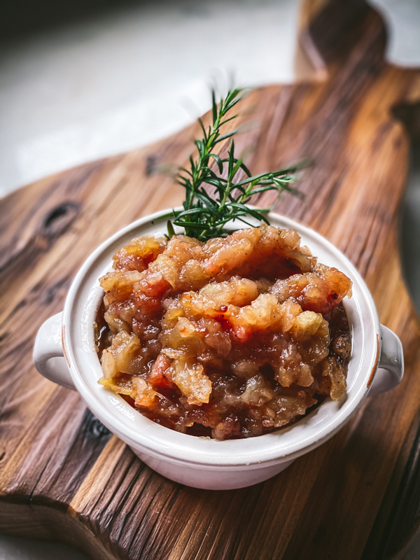 SPICED PEAR LEMON ROSEMARY COMPOTE